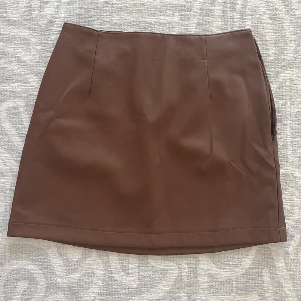Abercrombie Brown Leather Skirt Size Small
